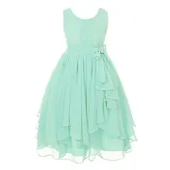 100cm❤新品 子供ドレスキッズドレス結婚式フォーマルキッズドレスライトブルー