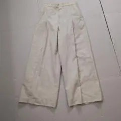 アドーア 23SS リネン ディスチャージプリントパンツ ワイドパンツ 38 