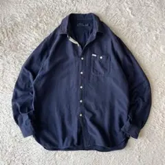 ラルフローレン 美品 現行 ライトネルシャツ L ネイビー