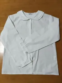 【美品】ホワイト長袖シャツ ブラウス 女の子 140 丸襟