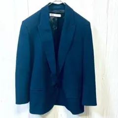 美品 ZARA ザラ テーラードジャケット 1B ネイビー XS ピークドラペルのサムネイル