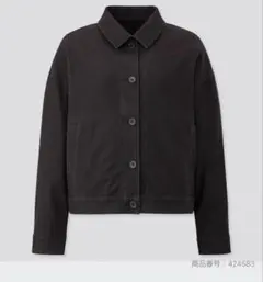 UNIQLOジャージーリラックスジャケット ブラックのサムネイル