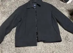 90s OLD GAP ウール ジップジャケット 紺タグ 黒 L キルティング
