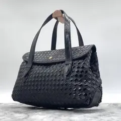 BALLY バリー イントレチャート ハンドバッグ エナメル 黒 Bロゴのサムネイル