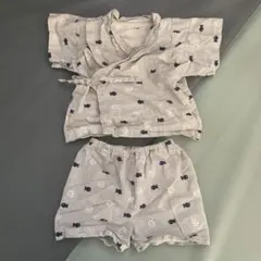 エリカランド　魚柄 甚平 上下セット 80cm 綿100%