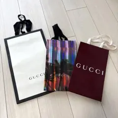 GUCCI グッチ ショッパー 3点セット（ホログラム・ワインレッド・白）