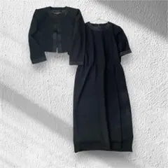 【ユキサブロウワタナベ】フォーマルワンピース ジャケットセット 絹混 冠婚葬祭F