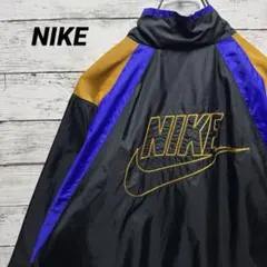 917【銀タグ】ナイキ　背面刺繍ビッグロゴ　人気Lサイズ　ナイロンジャケット