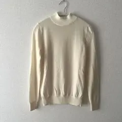【美品】　無印良品　ウール100% ハイネックセーター　オフホワイト　白