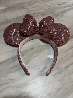 ミッキー型ローズゴールドカチューシャ