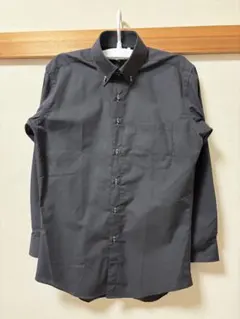 【形態安定】黒シャツ ボタンダウンドレスワイシャツ