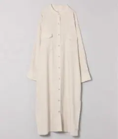 新品　ジーナシス バンドカラーリネンシャツワンピース