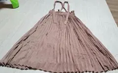 サロペット プリーツロングスカート