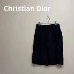 クリスチャンディオール　ネイビー ストライプ タイトスカート　M