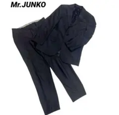 Mr.JUNKO メンズ ウォッシャブル スリム ストライプ M スーツセット