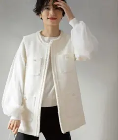 OPAQUE.CLIP ツイードジレ　入学式　ジレ　オフィス　美品