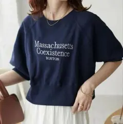 DISCOAT 刺繍ロゴショートラグラン半袖スウェットのサムネイル