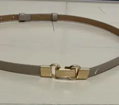 ベージュ合皮革ベルト ゴールドバックル