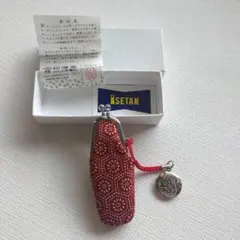 印傳屋　 印鑑ケース　ハンコ入れ　朱肉付き
