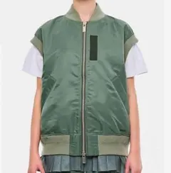 美品 sacai グレー ホワイト ブルゾン MA-1 フライトジャケット - メルカリ