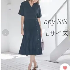 any SiS エニィスィス　【洗える】プリーツコンビ ワンピース　ネイビーのサムネイル