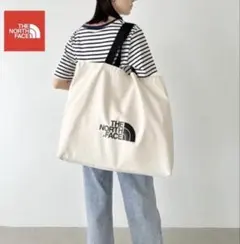 新品未使用 ノースフェイス TNFショッパーバッグ L 大容量 クリーム色のサムネイル