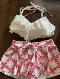 花柄セパレート水着・ビキニ　4点セット