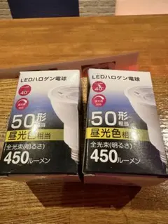 LEDハロゲン電球 50形相当 昼光色 2個セット