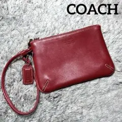 COACH コーチ フラグメントケース ミニポーチ レザー 赤