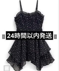 GRL イレヘムキャミソール花柄ミニワンピース[dk1351]