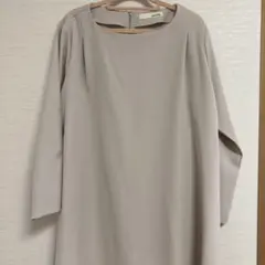 【シューラルー】ベージュ八分袖ツーピース　断捨離価格