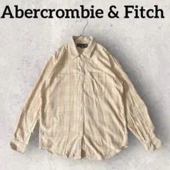 Abercrombie & Fitch 長袖 チェック柄シャツ (М)オレンジ系