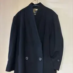 シティエレガンス♦︎カシミヤ混ロングコートショールカラーダブルブレストブラック