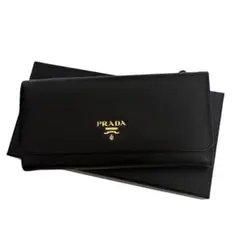 ⭐️極美品 PRADA プラダ⭐️ 長財布 二つ折り財布 サフィアーノ ブラック