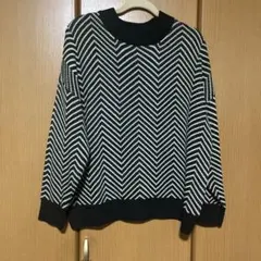 ナイスクラップ　セーター　白黒フリー
