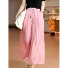 人気新作 ゆったり ワイドパンツ 着痩せ 無地 シンプル 着心地いい 夏コーデ