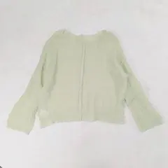 VANNIE U 透かし編み ニットカーディガン F グリーン