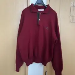 Josef Wilms バーガンディ ポロネックセーター
