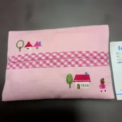 ファミリア　ティッシュケース　ピンク　刺繍のサムネイル