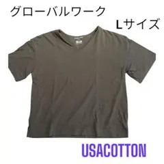 グローバルワーク ✨️USA COTTON✨️Tシャツ　 L　オリーブグリーン