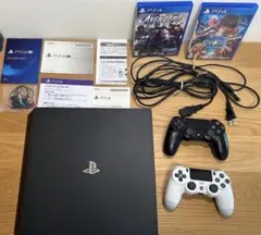 PlayStation 4 pro 本体 コントローラー2つ＋ps4カセット２つ