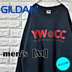 V43【GILDAN】プリントスウェット【メンズM】ブラック