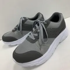 新品★メンズ★24.5cm★軽量 厚底 スポーツスニーカー 灰色 2435