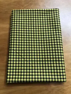 ギンガムチェック　黄色×黒　コットン生地