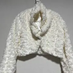 L IZ ＬI S A ホワイトファー風クロップド　ボレロ　カーディガン　F