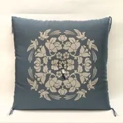【中古品】別誂 御座蒲団 5枚 草花 鳥 模様 58×60 座布団（管理記号B）