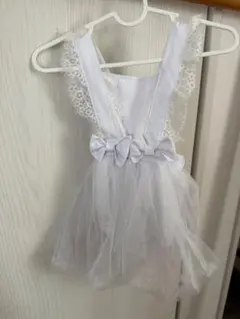 ホワイトフォーマルドレス レース付き