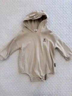 POLO Baby クマ耳フード付きロンパース ベージュ