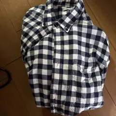 UNIQLO M ネイビー ホワイト チェックシャツ