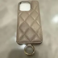 ベージュキルティングiPhone16proケース